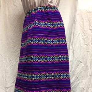 Handmade woven skirt tribal design purple & neon